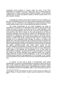 Vers une société inclusive, questions préalables