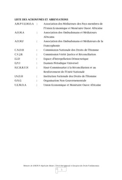 La protection des droits de l'homme au Togo par le médiateur de la République
