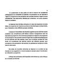 Evaluation de l'efficacité d'un programme de formation d'enseignants