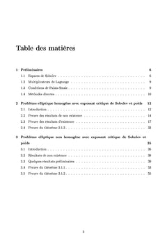 Problème elliptique avec exposant critique de Sobolev et poids