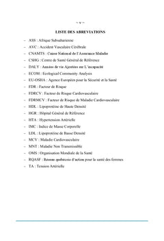 Facteurs des risques des maladies coronaires.