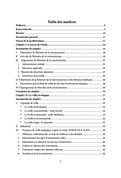 Etude du dispositif de veille du Ministère de la communication