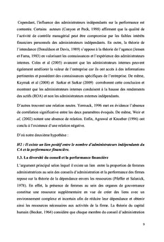 Le conseil d'administration peut-il influencer la performance financière