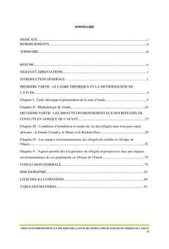 Impacts environnementaux des réfugiés en Afrique de l'Ouest