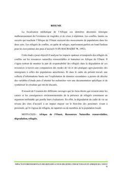 Impacts environnementaux des réfugiés en Afrique de l'Ouest