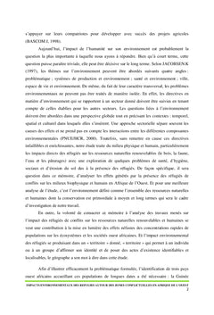 Impacts environnementaux des réfugiés en Afrique de l'Ouest