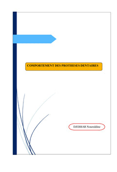 Comportement des Prothèses Dentaires