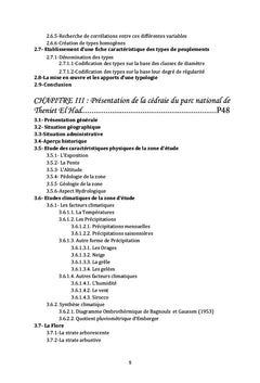 La typologie de la cédraie du Parc National de Théniet El Had