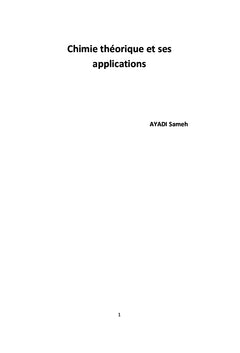 Chimie théorique et ses applications