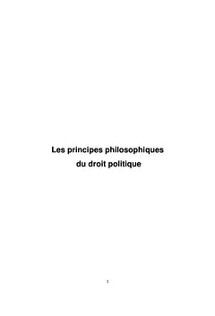 Les prinicipes philosophiques de droit politique