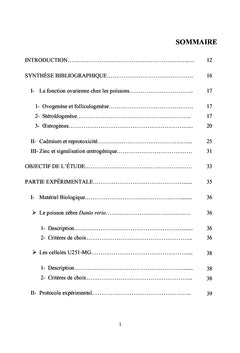 Interactions Cadmium-Zinc Au Niveau De La Fonction Reproductrice