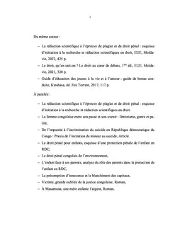 Le domicile en droit pénal congolais de la RDC
