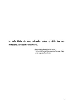 Le trafic illicite de biens culturels