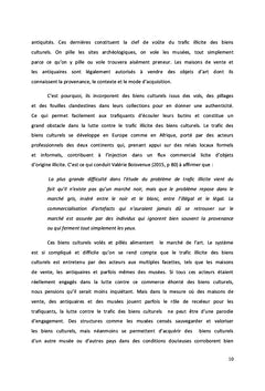 Le trafic illicite de biens culturels