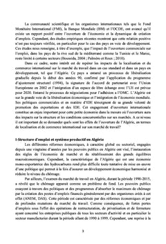 L'ouverture internationale et le marché du travail algérien