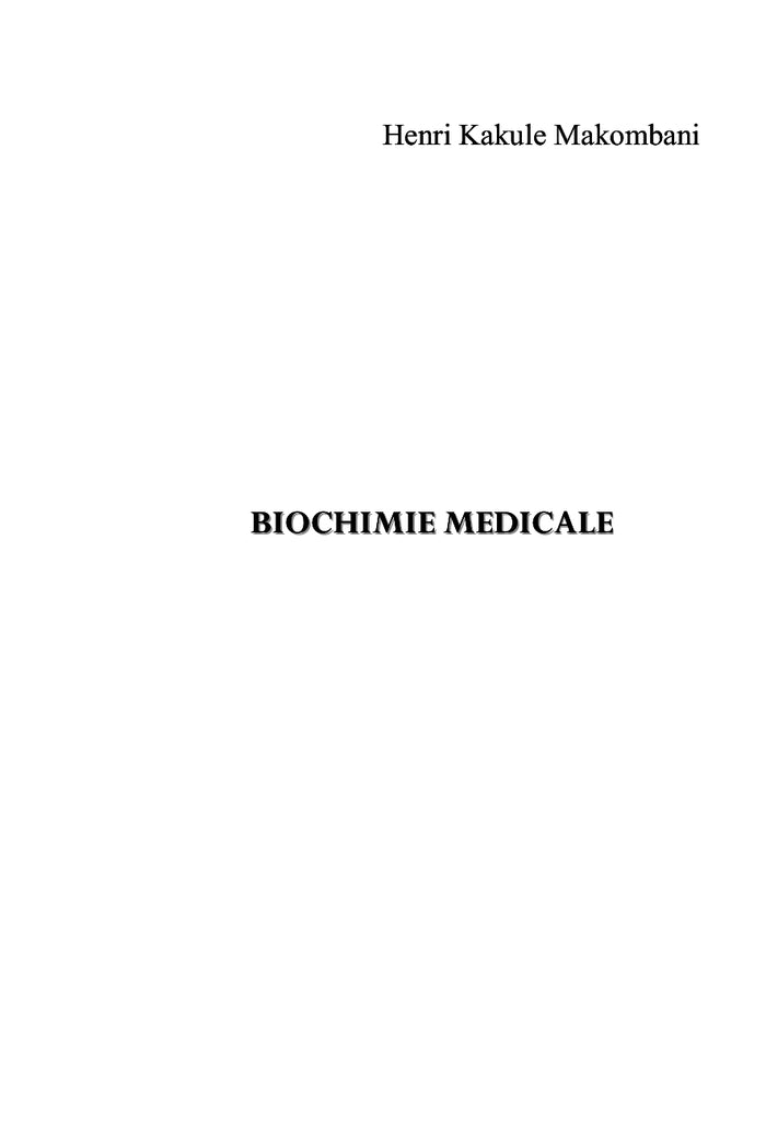 Biochimie médicale