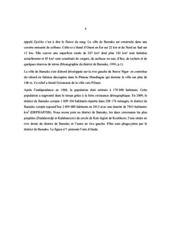 Migration interne à destination du district de Bamako et environs