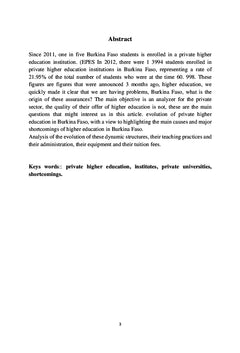 Insuffisances majeures de l'enseignement supérieur privé en Afrique Subsaharienne: