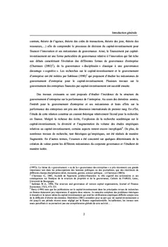 Gouvernement d'entreprise et performance