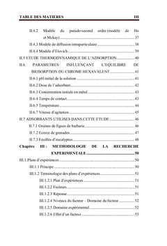 Biosorption du Chrome hexavalent