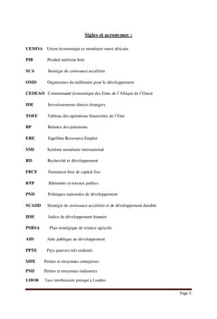 Déterminants de la croissance économique dans l'UEMOA