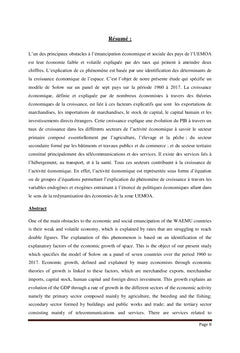 Déterminants de la croissance économique dans l'UEMOA