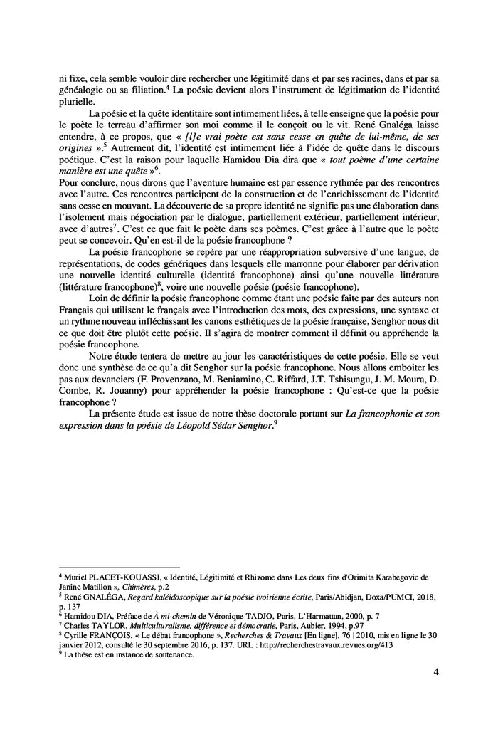 La poésie francophone selon Senghor