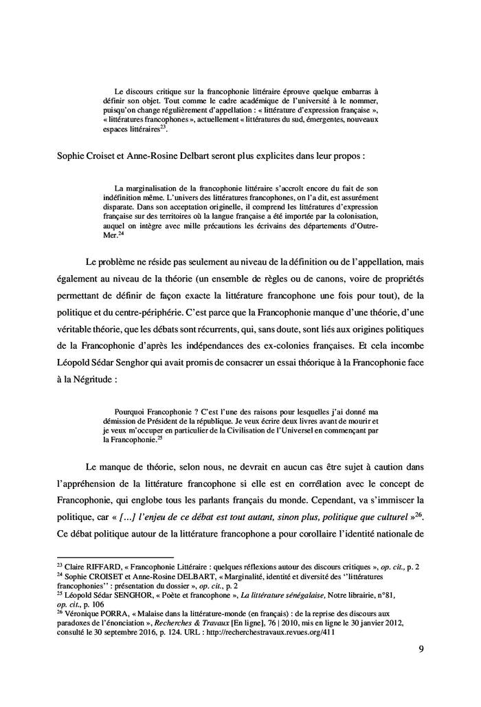 La poésie francophone selon Senghor