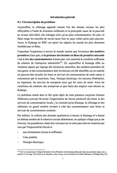 Chômage et nouvel ordre socio-économique au Katanga