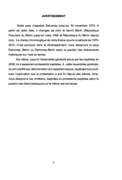 Histoire des baptistes au Dahomey-Bénin (1970 - 2010)