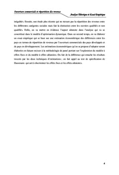 Ouverture Commerciale et Répartition des Revenus