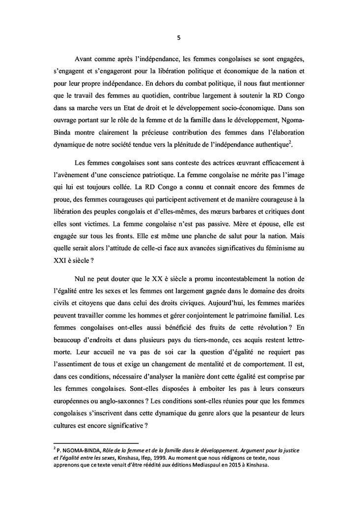 Rôle et place de la femme Congolaise au troisième millénaire