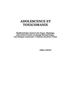 Adolescence et toxicomanie