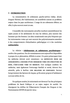 Adolescence et toxicomanie