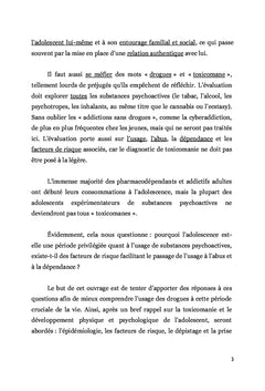 Adolescence et toxicomanie