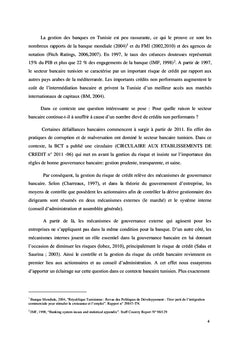 Mécanismes internes de la gouvernance bancaire et risques de crédits