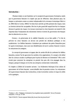 Mécanismes internes de la gouvernance bancaire et risques de crédits