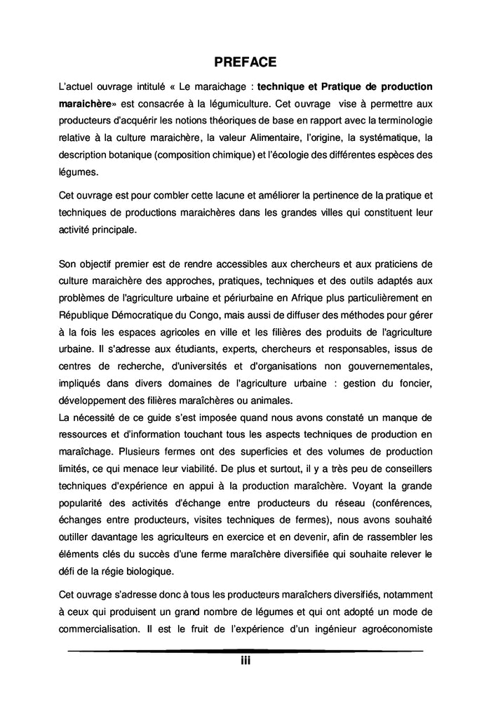 Le maraîchage : Pratique et technique de production maraîchère