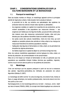 Le maraîchage : Pratique et technique de production maraîchère