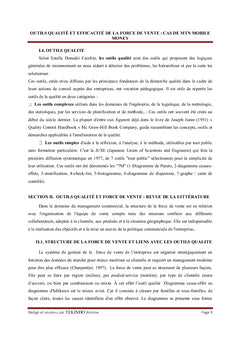 Outils Qualité et efficacité de la Force de vente