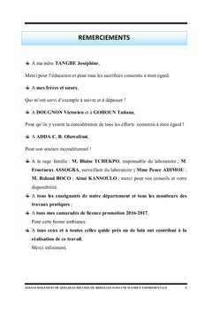 Essai d'isolement de quelques souches de shigelle
