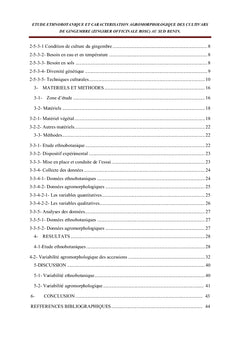 Etude ethnobotanique et caractérisation agromorphologique