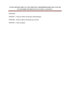 Etude ethnobotanique et caractérisation agromorphologique