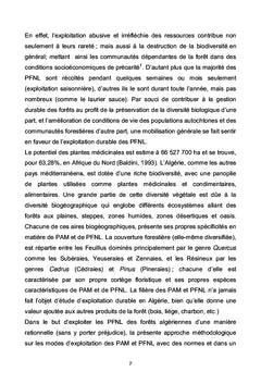 Exploitation durable des PAM et PFNL D'Algérie