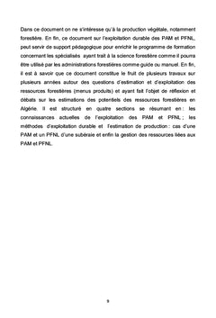 Exploitation durable des PAM et PFNL D'Algérie