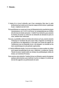 De la pathologie du jeu ... vers l'addiction