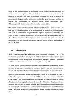 Modification des conditions climatiques et l'avancée de la mer