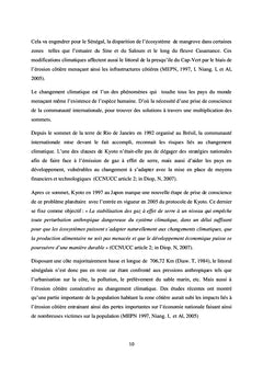 Modification des conditions climatiques et l'avancée de la mer