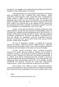 L'inopportunité des lois d'amnistie