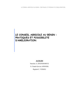 Conseil Agricole au Bénin